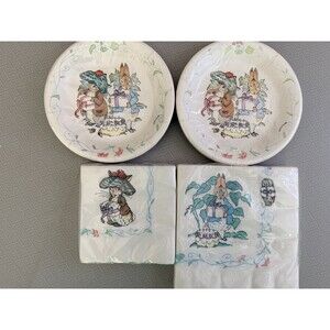 Vintage 1998 Beatrix Potter Friends Paper Plates & Napkins C.R. Gibson New Pkgs